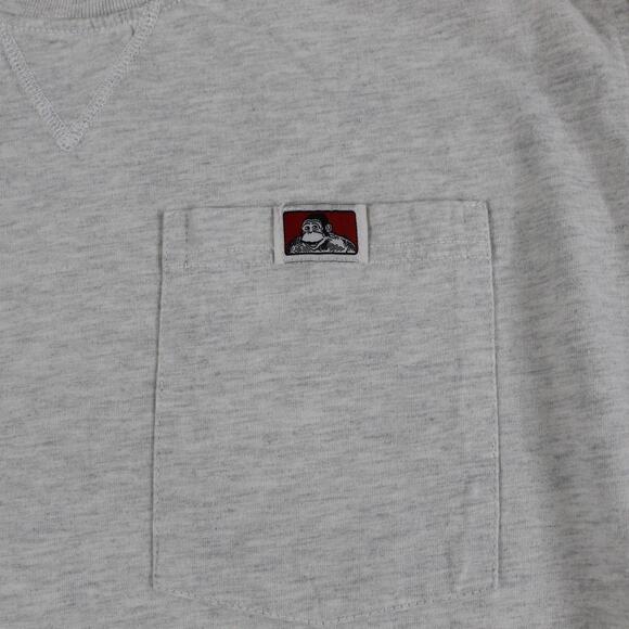 Ben Davis Shirt Mens Medium Heavy Duty Long Sleeve Pocket Ash Grey Workwear - Picture 2 of 11